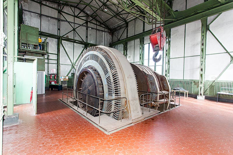 F�rderturm in B�nen: F�rdermaschine auf 55m Ebene