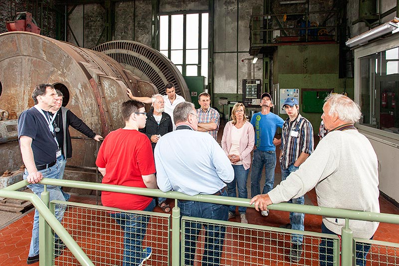 Besichtigung im F�rderturm in B�nen w�hrend des Jahrestreffens
