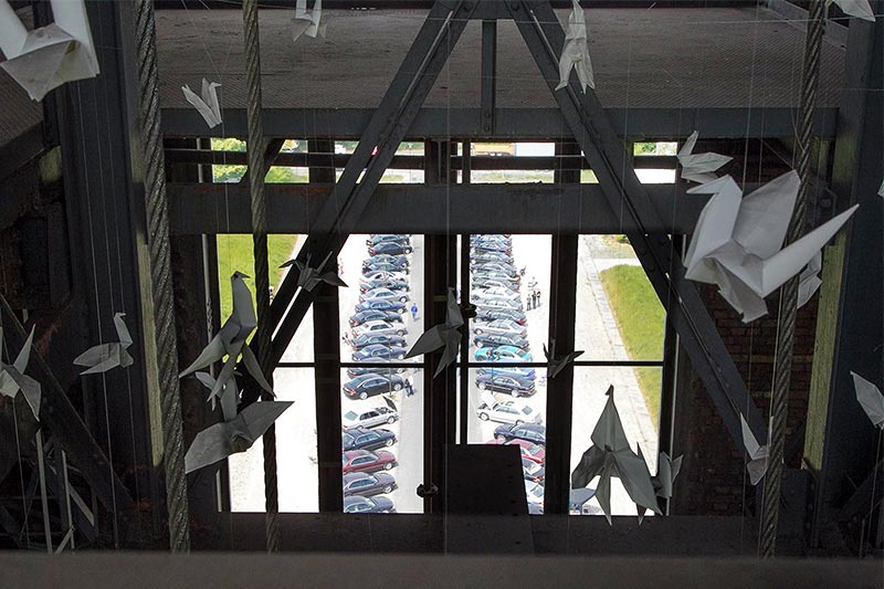 Blick vom F�rderturm in B�nen auf den 7er-Parkplatz davor