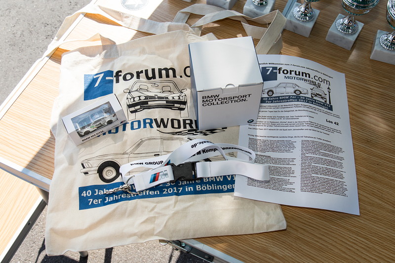 7-forum.com Jahrestreffen 2017: jeder Teilnehmer bekam einen Einfahrtsbeutel
