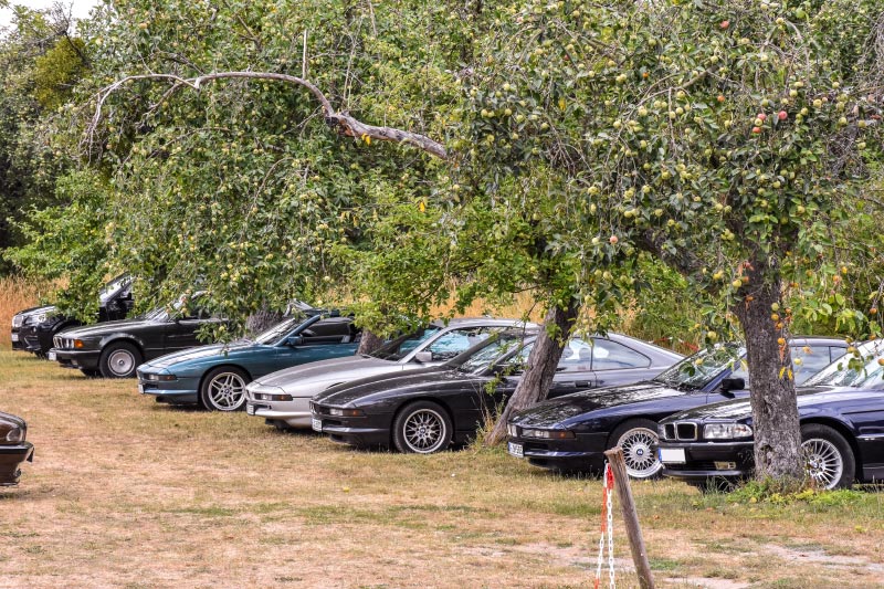 7er-S�dhessenstammtisch meets 8-Series Club. Parkplatz.