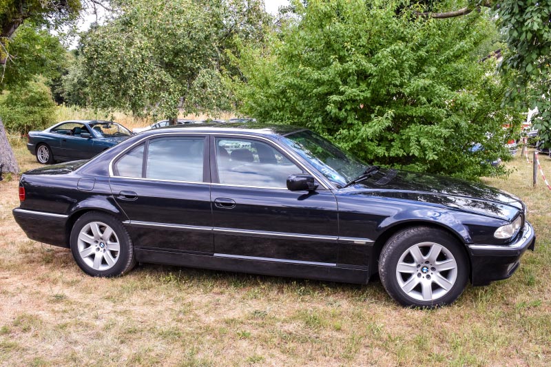 7er-S�dhessenstammtisch meets 8-Series Club. BMW 740i (E38) Individual von Darius ('dmg'). Einstiegsleiste.