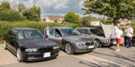 Auf dem Stammtischparkplatz: BMW von Ralf ('asc-730i'), BMW 750i (E65) von Rolf ('rolfg') und BMW 732i (E23) von Peter ('TurboPeter').