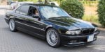 BMW 735i (E38), mit Ralf ('asc-730i') am Steuer und Brigitte auf dem Beifahrersitz. 