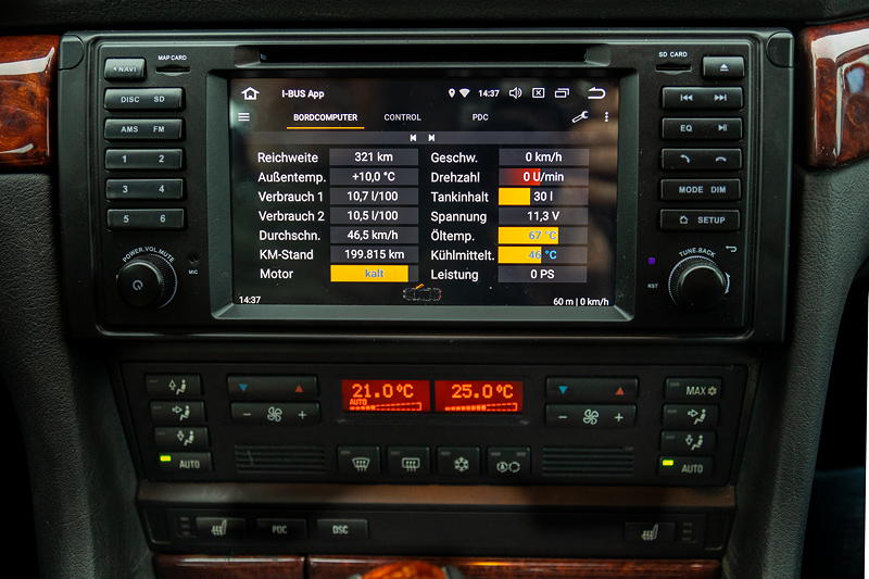 BMW 740iA von Jörg ('Don 730i') mit alternativem Android Radio-/Navigationssystem