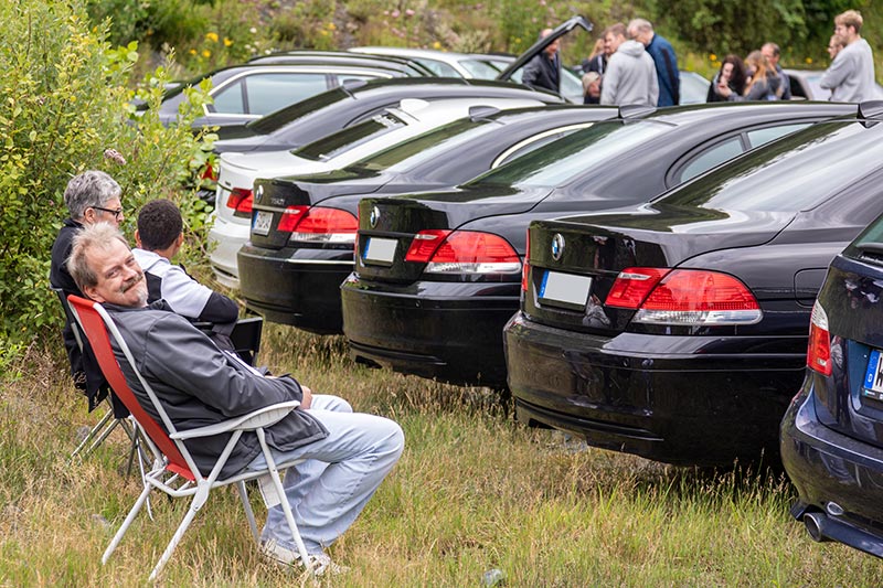 BMW Power Day 2021 in Enspel. BMW E65/E66 Reihe mit Arnold ('Arnold69') vorne links.