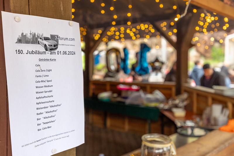  150. Treffen der 7er BMW Freunde S�dhessen: Getr�nkekarte in der Grillh�tte