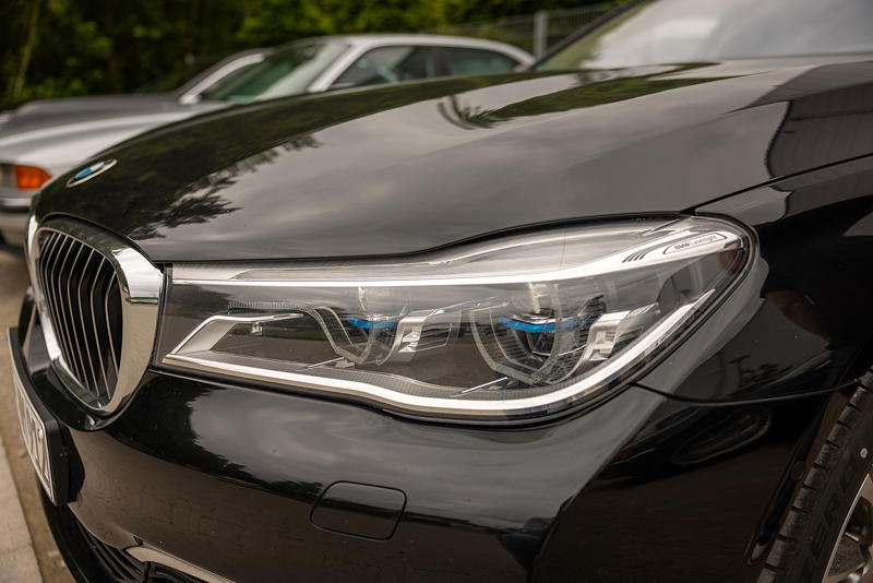 256. Rhein-Ruhr-Stammtisch im Juni 2024: BMW 740Ld xDrive (G12) von Michael ('Fiete'), Laserlicht-Scheinwerfer