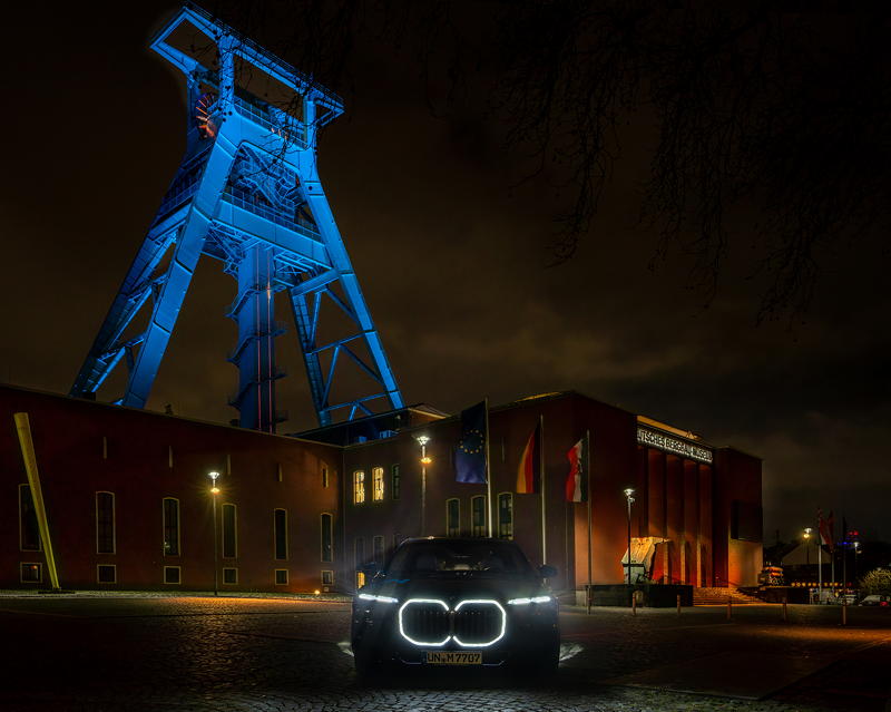 BMW i7 M70 xDrive (G70) von Christian ('Christian') am Bergbaumuseum in Bochum, nur unweit vom Stammtisch-Restaurant entfernt
