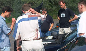 auf dem Parkplatz des Golfclubs Grevenmhle