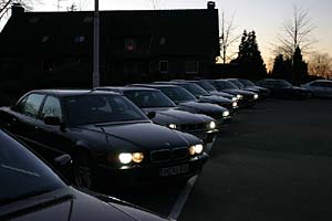 nchtliche Stimmung auf dem 7er-Stammtisch in Moers im Dezember