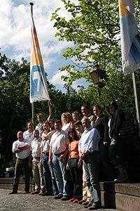 Zum Abschluss wurde ein Gruppenbild vor dem RTL-Gebäude von den Teilnehmern aufgenommen