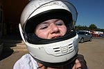 Maren (Blaubeere) startete als einzige Frau beim Kart-Rennen