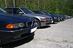 BMW 7er-Parade auf dem Herkules Parkplatz in Kassel