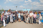 Teilnehmer an der Bodensee-Schifffahrt am Pfingstsonntag in Wallhausen im Hafen