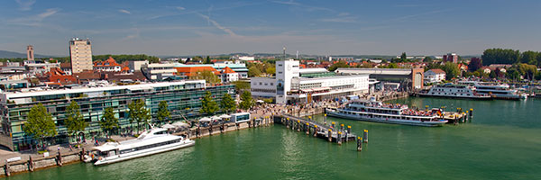 Blick auf den Hafen von Friedrichshafen