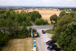 Blick vom Bismarckturm, vorne die 7er-BMWs der Teilnehmer