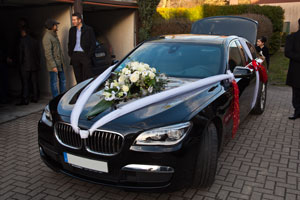 das Hochzeitsauto: ein BMW 730d (F01 LCI), den sich Giray von seinem Chef auslieh