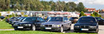 BMW 7er-Parken am Goitzschesee beim Restaurant trattoria al faro: BMW 750i (E38) von Roland ('roland1'), BMW 740i (E38) von Roman ('Godmod') und BMW 740i (E38) von Peter ('Sachsen-7er')