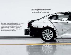 So sieht der 7er-BMW nach einem Seitenaufprall von 50 km/h aus