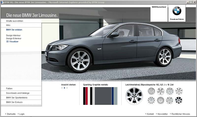 Foto BMW 3er OnlineKonfigurator mit fotorealistischen