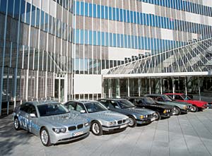 Sechs Generationen von BMW Wasserstoff-Fahrzeugen