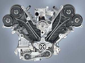M3 Motor Frontansicht mit Kettenantrieb