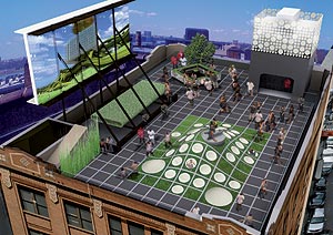 Creative Use of Space: MINI Rooftop NYC. Designskizze/ Rendering 
