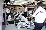 Nick Heidfeld in der BMW Sauber F1 Box