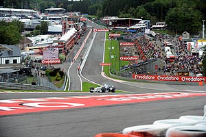 Robert Kubica auf der F1-Rennstrecke in Spa/Belgien