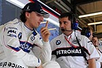 Robert Kubica mit seinem Renn-Ingenieur