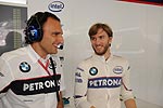 Nick Heidfeld mit seinem Renn-Ingenieur
