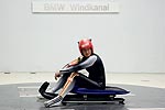 Rodlerin Tatjana H�fner im BMW Windkanal 