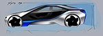 BMW Vision EfficientDynamics, Design Skizze Exterieur