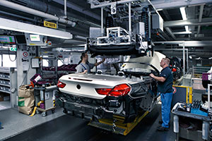 BMW 6er Cabrio (F12) Produktion, Montage Finnenverdeck