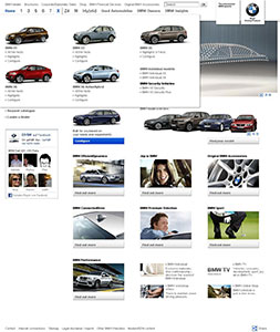 Screen-Shot von der neuen internationalen BMW Website