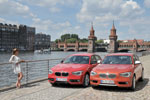 BMW 120d Urban Line (F20) zusammen mit dem BMW 118i Sport Line in Berlin.