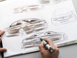 Skizzen - Erste Zeichnungen des BMW 6er Coupe.