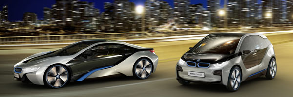  BMW i3 und BMW i8 Concept Fahrzeuge