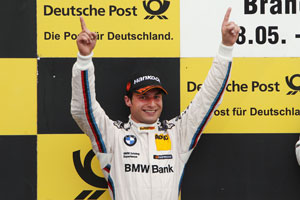 BMW Pilot Bruno Spengler (CA) schaffte es in seinem BMW M3 DTM aufs Podium in Brands Hatch
