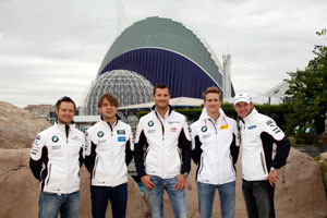 Andy Priaulx (GB), Augusto Farfus (BR), Martin Tomczyk, Dirk Werner und Jory Hand (US) besuchen das Oceanografic Valencia