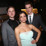 Mikkel Boe Folsgaard, Ada Condeescu und Jure Henigman in der 'BMW Golden Bear Lounge' bei der 63. Berlinale