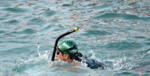 Alessandro Zanardi beim Schwimmen beim Langstrecken-Triathlon auf Hawaii