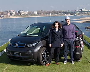 BMW International Open - Auftaktpressekonferenz: Stefanie Wurst (Leiterin Marketing BMW Deutschland), Max Kieffer (BMW Golfsport Botschafter)