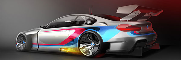 BMW M6 GT3, Front, Skizze.