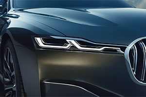 BMW Vision Future Luxury. BMW Laserlicht in der Frontpartie.