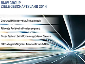 BMW BPK 2014: Ziele Geschäftsjahr 2014