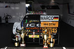 Siegerfahrzeug des Tages: der BMW M4 DTM von Marco Wittmann mit den gewonnen Pokalen