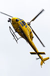 TV-Hubschrauber über der F1 Rennstrecke von Spa-Franchorchamps, Belgien