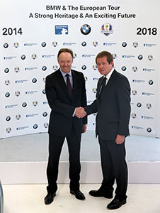 Dr. Ian Robertson, Mitglied des Vorstands der BMW AG, Vertrieb und Marketing BMW, und George O'Grady, Chief Executive European Tour.